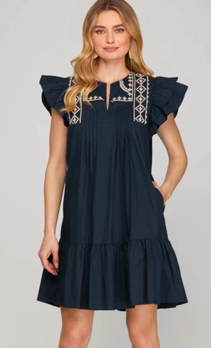 green emerald velvet dress Pique Stripe Cap Sleeve Dress | She and Sky