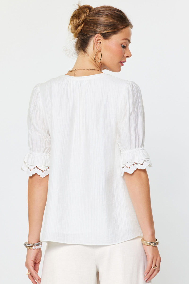 Fiori Half Sleeve Embroidered Current Air Blouse – Fig Tree