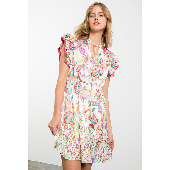 Remi Floral Paisley Print THML Dress-SALE