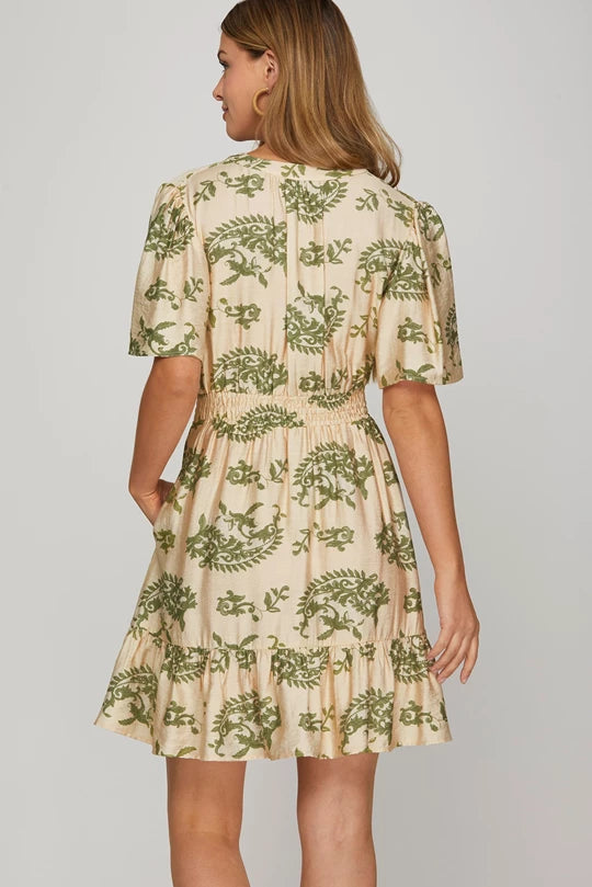 robin mini dress Robin Sage Bell Sleeve Waisted Elastic Print She + Sky Mini Dress – Fig  Tree Jewelry & Accessories