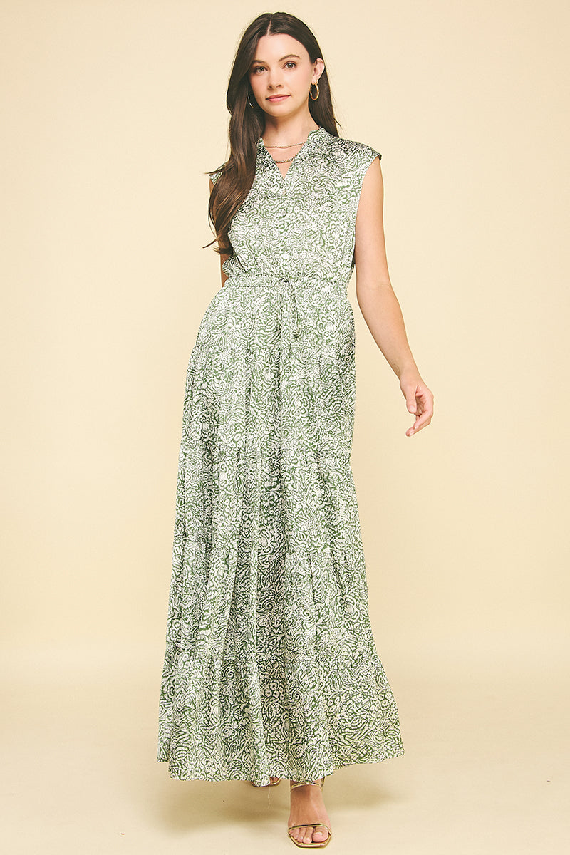 emily maxi dress PINCH Emily Print Tiered Maxi Dress M