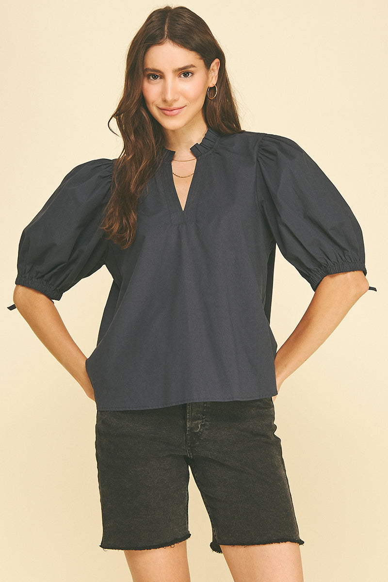 PINCH Paula Puff Sleeve With Self Tie Detail Blouse – Fig Tree