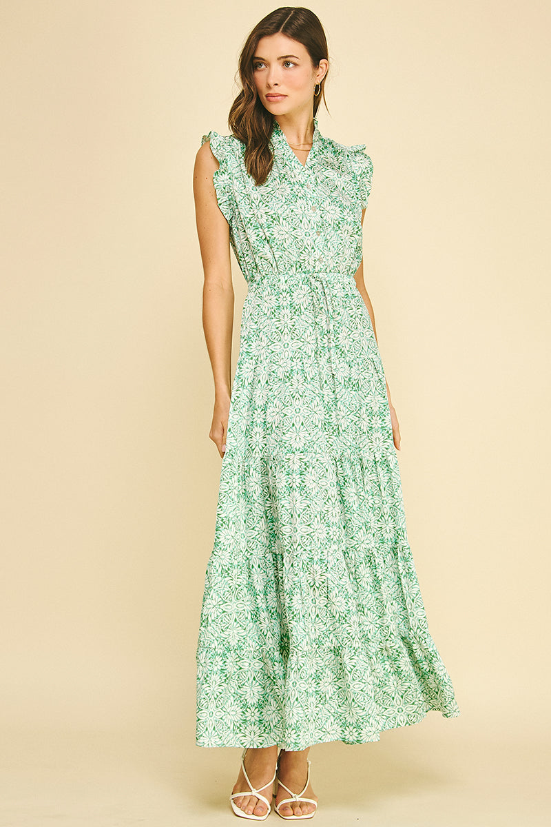 harlie floral maxi dress PINCH Charlie Print Tiered – Fig Tree Jewelry & Accessories CRISS-CROSS Not lined Material composition Green Velvet Corset Gown Size:Small (Fits 4/6)