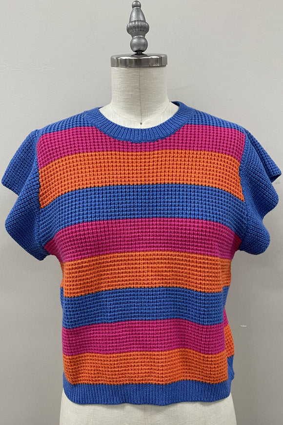 Tara Short Sleeve Multi Color Knit THML Top