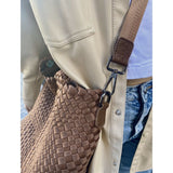 Brown Woven Crossbody- Bag and Bougie
