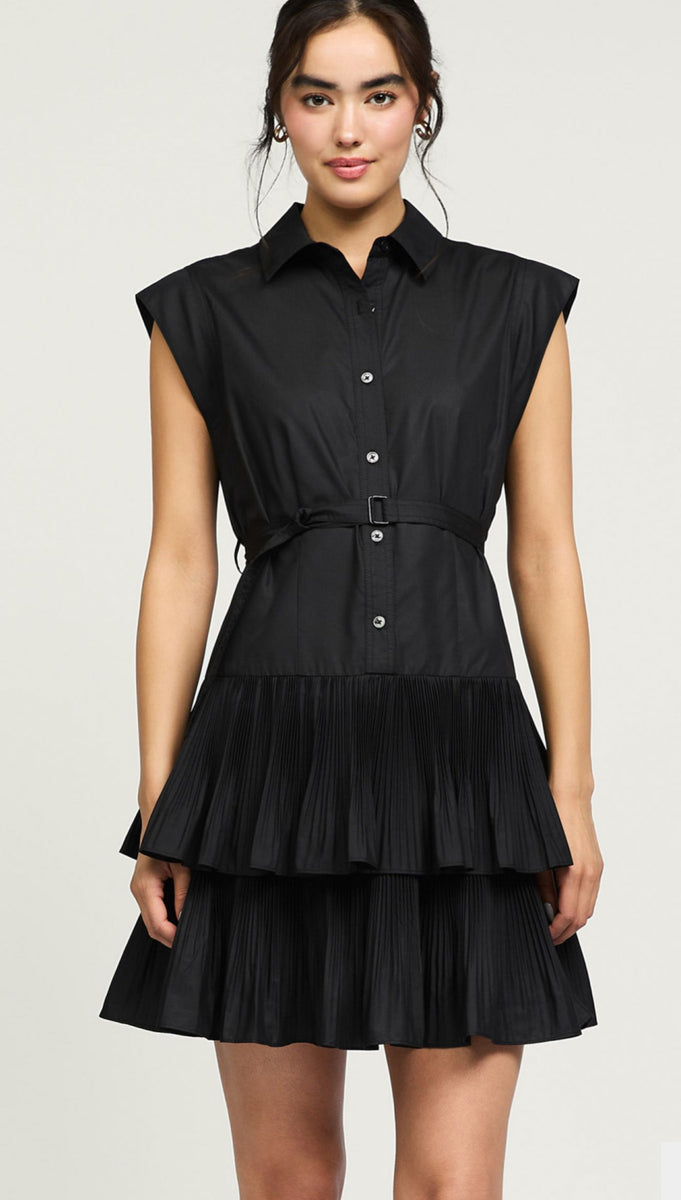 andmary Tess blouse mini dress 黒 Tess blouse mini dress