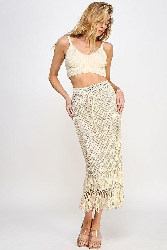 Saraya Crochet Midi Ellison Skirt