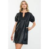 Kendra Short Sleeve Leather THML Dress-SALE