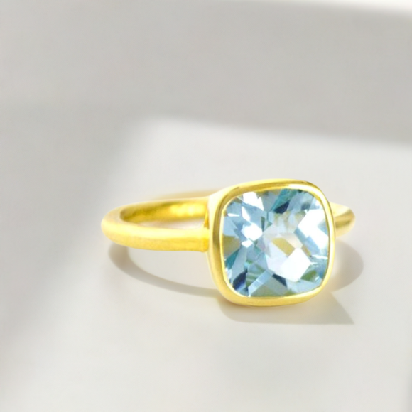 Claire Blue Aquamarine Stone Ring