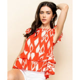 Paige Ruffle Printed THML Top-SALE