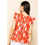 Paige Ruffle Printed THML Top-SALE