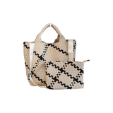 Beige with Black Woven Crossbody- Bag and Bougie