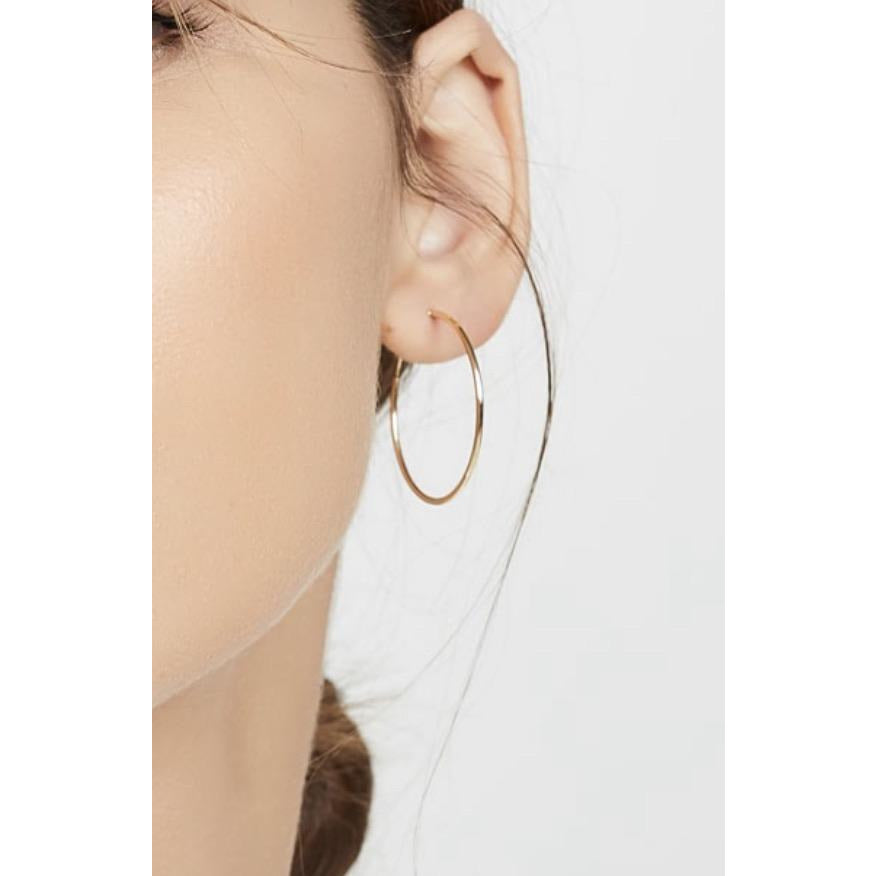 LARGE GOLD SPINE HOOPS EARRINGS