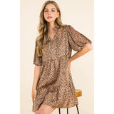 Lola Leopard Print Elbow Sleeve THML Dress-SALE