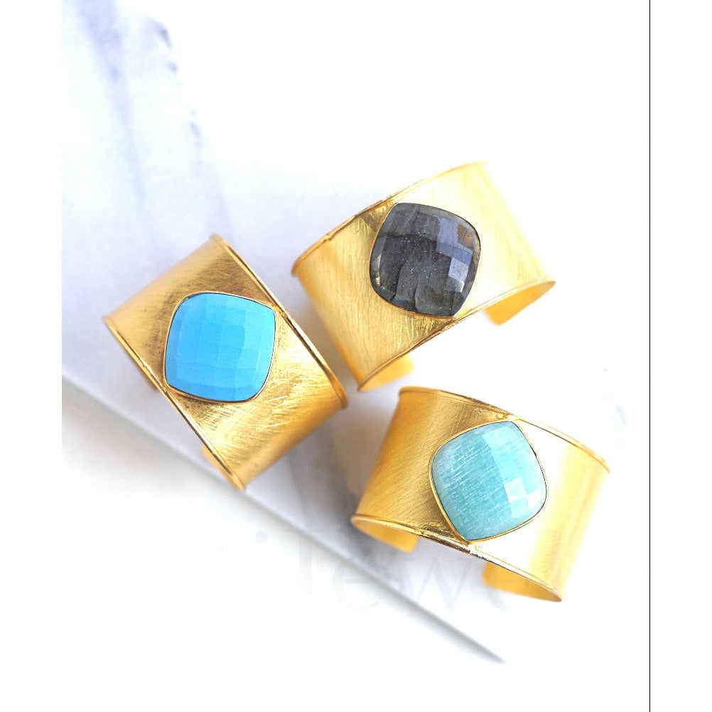 Abrea Stone Gold Cuff Bracelet Fig Tree Jewelry & Accessories