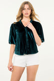 Myrna Puff Sleeve Velvet THML Top