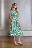 Jodie Shirt Collar Cap Sleeve Button Down Midi Current Air Dress