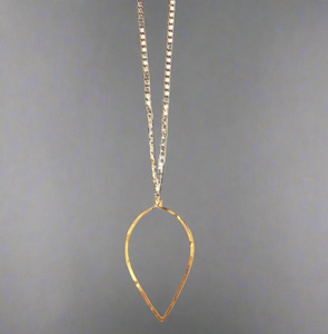 Abley Gold Hammered Pendant Gold Chain Necklace