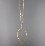 Abley Gold Hammered Pendant Gold Chain Necklace