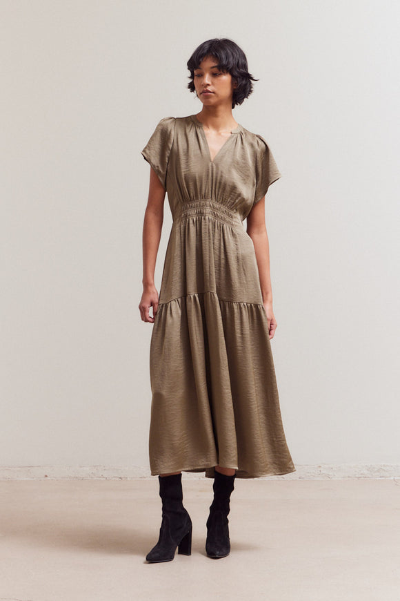 matte satin mocha dress Mocha Bridesmaid Dress Matte Satin Size 1X