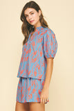 PINCH Tara Botanical Print Blouse Top