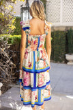 Rhea Floral Border Print VOY Midi Dress