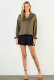 Jocelyn Long Sleeve Suede THML Top