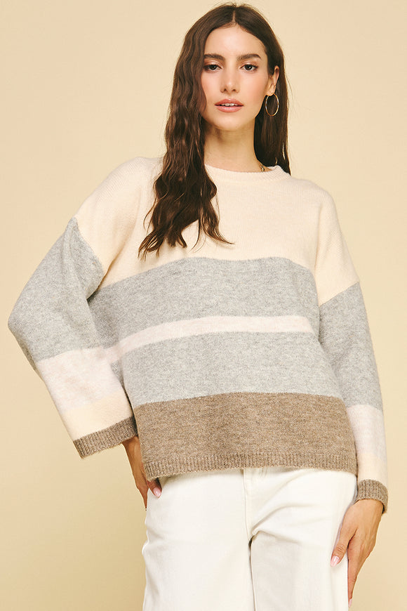 Iliana Color Block Soft Yarn PINCH Sweater