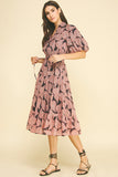 PINCH Lisa Floral Button Down Tiered Midi Dress