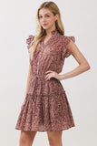 PINCH Sealy Paisley Print Ruffled Mini Dress