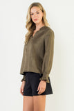 Jocelyn Long Sleeve Suede THML Top