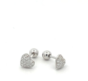 Nicole Dainty Heart Safety Back Earrings