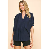 Ashley V-Neck Tunic Pinch Top