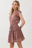 PINCH Sealy Paisley Print Ruffled Mini Dress