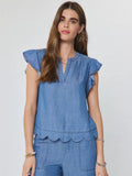 Lillian Flutter Sleeve Current Air Blouse