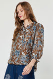 Kristelle Floral Paisley Print Current Air Blouse