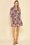 PINCH Lorie Print Tiered Mini Dress