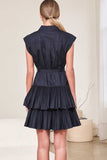 Yanya Button Down Tiered Current Air Mini Dress