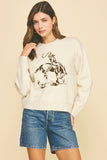 Camille Cowboy Graphic Crew PINCH Sweater