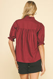 PINCH Renee Ballon Sleeve Blouse Top