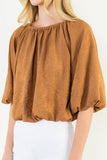THML Raelynn Suede Cinched Top