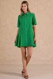 Laurie Eyelet Embroidered Button Down Current Air Mini Dress