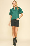 PINCH Kara Bubble Sleeve Blouse Top