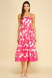 PINCH Sorya Bold Floral Printed Tiered Midi Dress