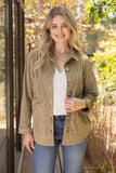 Ayla Collared Button Down Solid Suede VOY Jacket