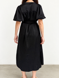 THML Rosalie Short Sleeve Silk Midi Dress