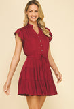 Reini Button Down Tiered Mini PINCH Dress