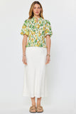 Amari Lemon Print Puff Sleeve Current Air Blouse