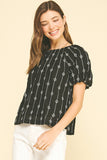Isabella Embroidered Detail Blouse Pinch Top