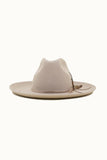 Olive & Pique - Western Cowboy Hat, 100% Wool Felt, Feather Trim, Beige Hat